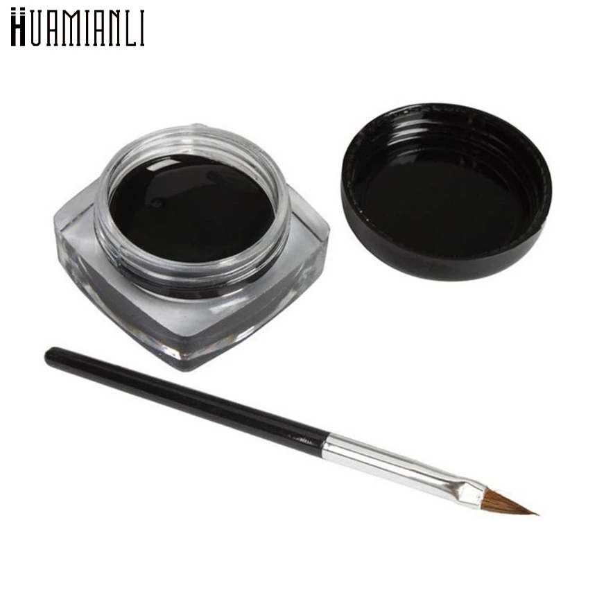 

Huamianli ColorWomen Mini Eyeliner Gel Cream With Brush Makeup Cosmetic Black Waterproof Eye Liner 161104 Drop Shipping S22