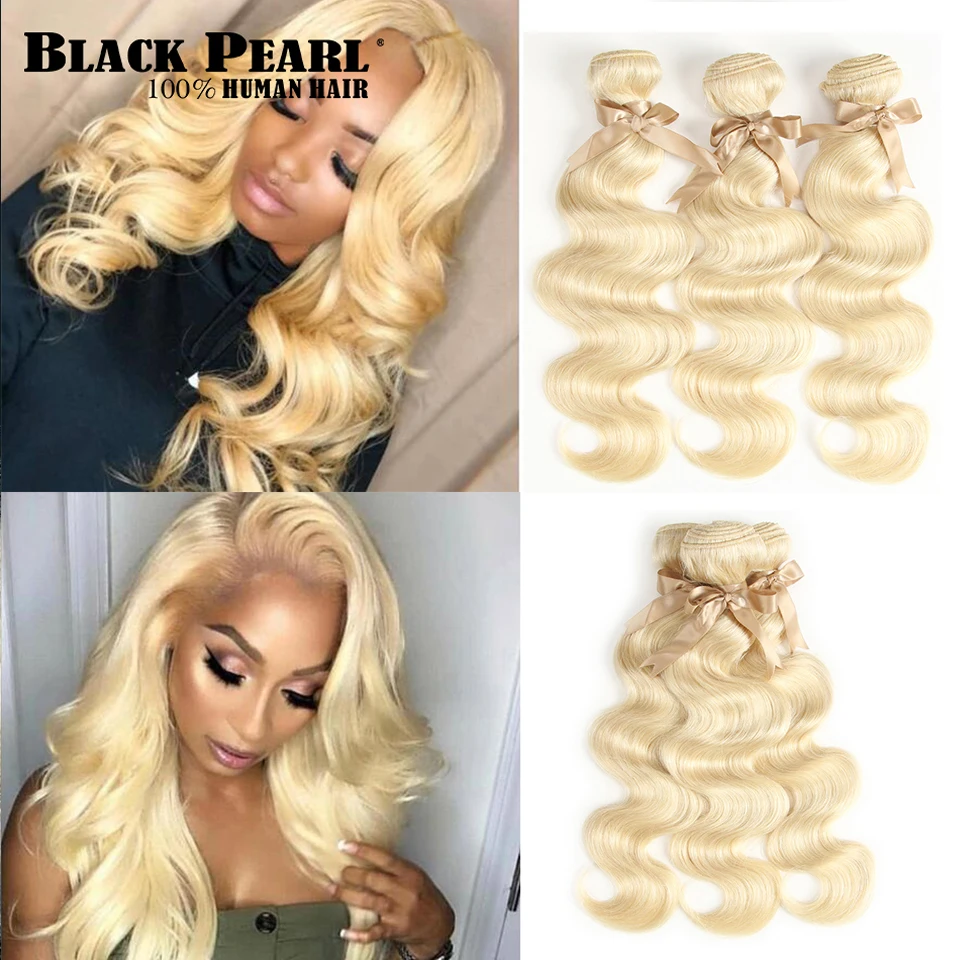 

Black Pearl Brazilian Hair Weave Bundles Wavy Remy Human Hair 613 Bundles Hair Extensions 100g Blonde Bundles Body Wave