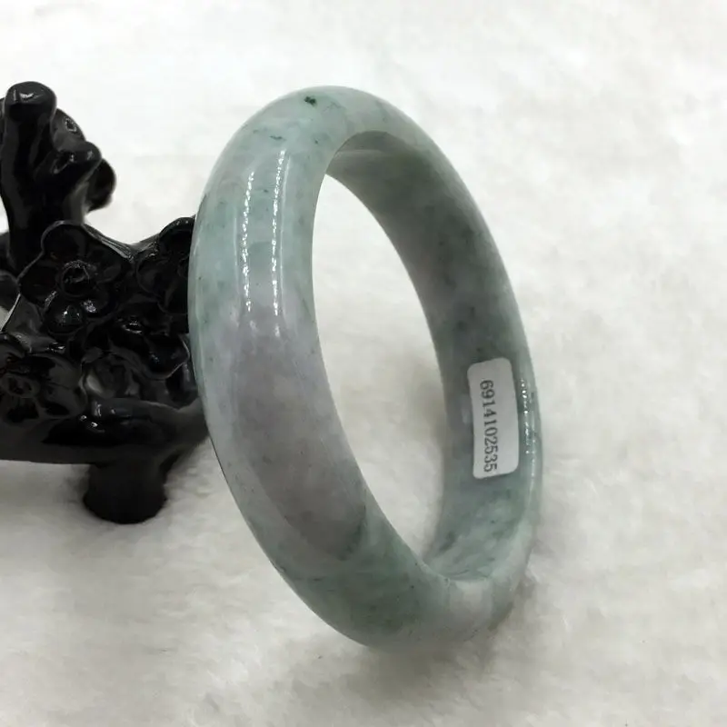 

02156 Certified Grade A Natural Lavender Green Jadeite Jade Bangle Bracelet
