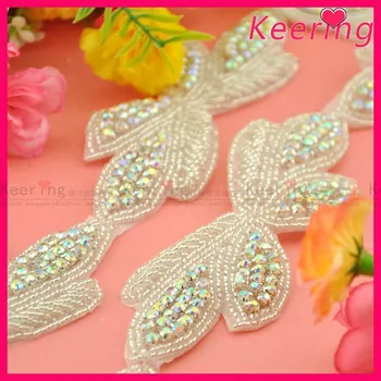 

Lovely AB Color Rhinestone Beaded Iron On Patches Lot WRA-725