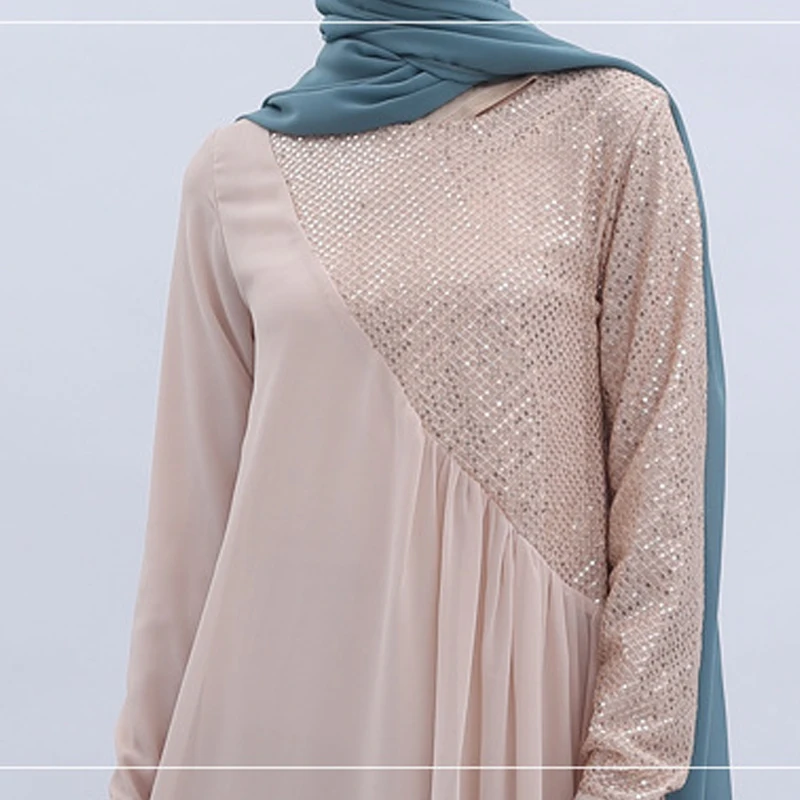 Vestidos Sequin арабский абайя Дубай длинное мусульманское Макси платье для женщин