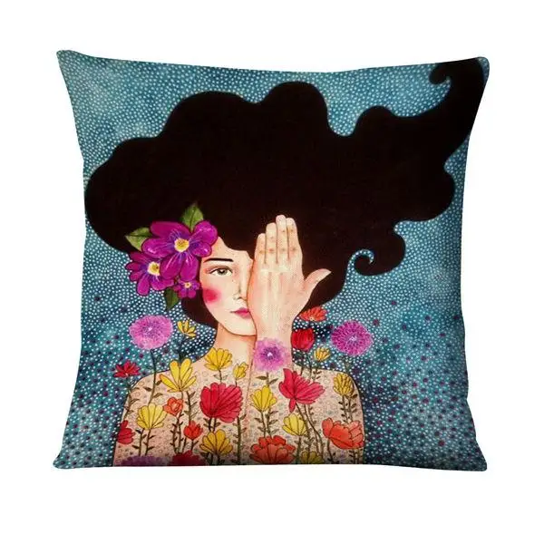 Modern Painting Girls Printed Pillowcase Home Decoration Pillow Art Cushion Decorative Pillows Home Decor Sofa Throw Pillow 