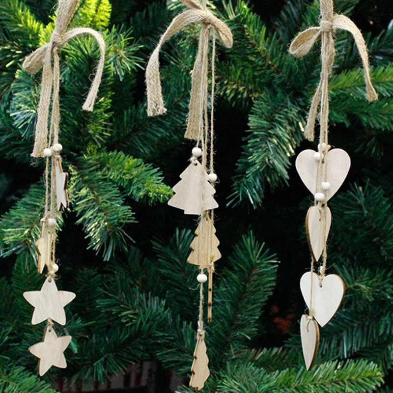 

Christmas Wooden Hanging DIY Wood Crafts Ornaments Christmas Tree Hanging Sign Hanger Decoration