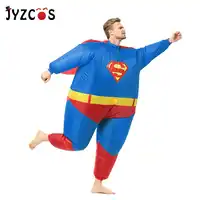JYZCOS Volwassen Opblaasbare Superman Kostuum Halloween Kostuums voor Mannen Superheld Cosplay Kostuum Fantasy Opblaasbare Pak