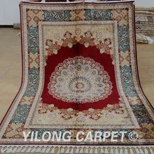 Yilong 5,6 'x8. 2' античный персидский ковер медальон красный шелк Восточный персидский ковер(1842