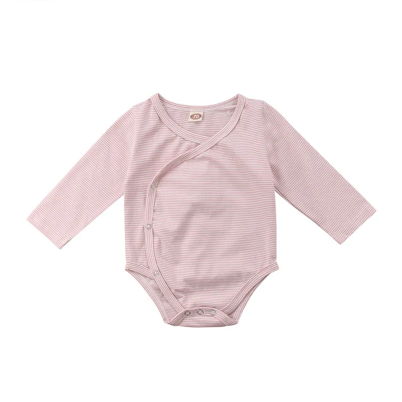 Полосатый комбинезон унисекс для новорожденных мальчиков и девочек, одежда для малышей, трико, топы