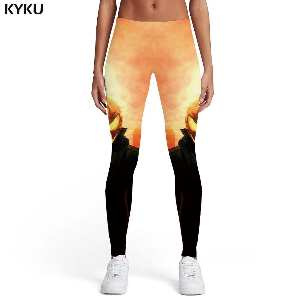 

KYKU Brand Halloween Leggings Women Skull 3d Print Cosplay Spandex Evening Leggins Harajuku Sport Womens Leggings Pants Casual