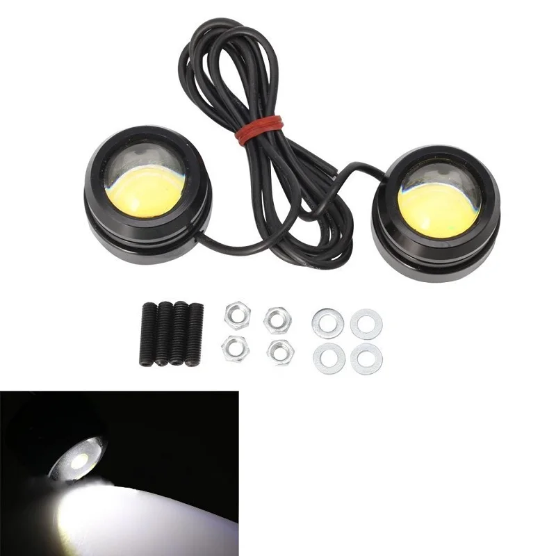 

2Pcs Car LED Light 12V 40MM Eagle Eye Daytime Running Lights Lamp White Waterproof Backup Reversing Parking Atmosphere light