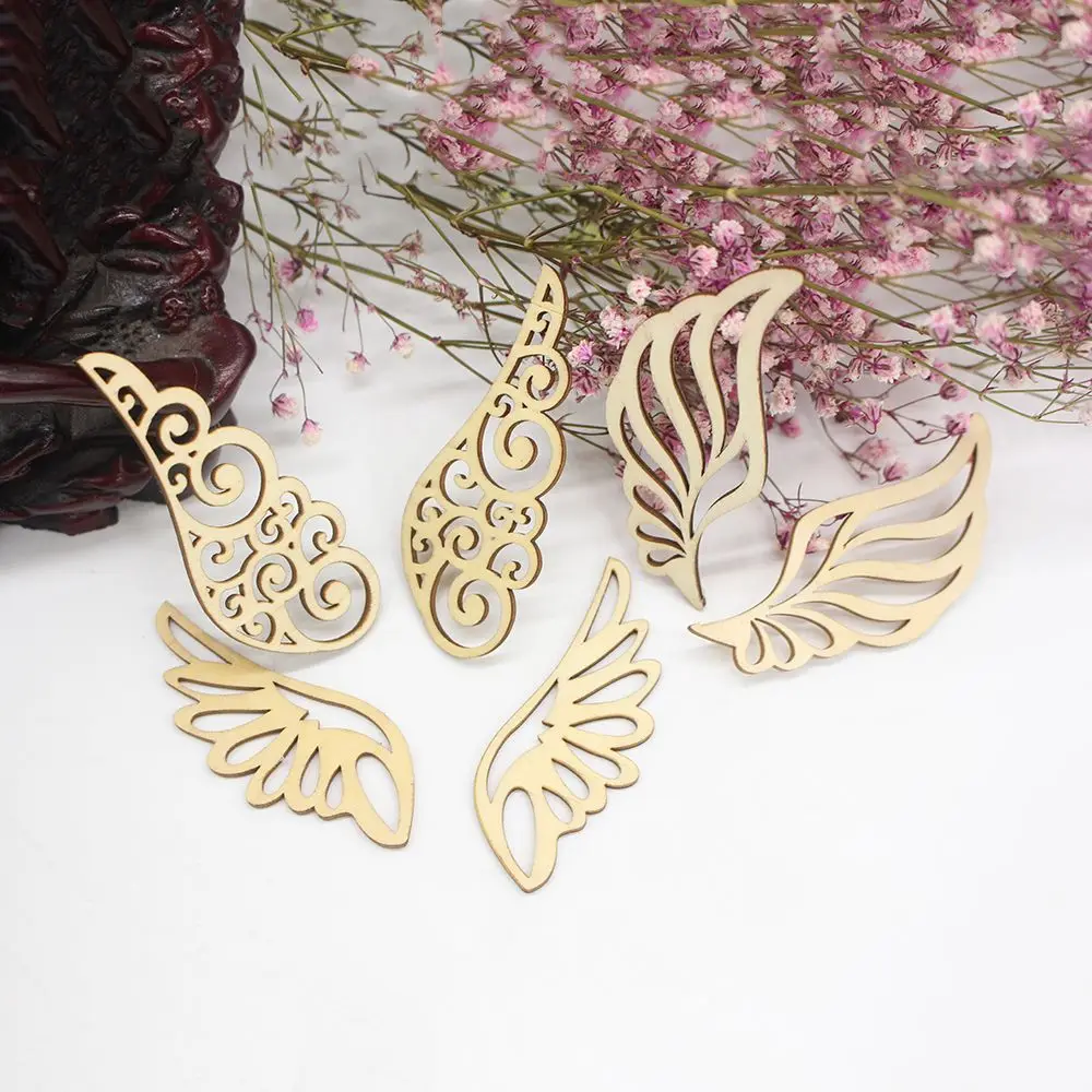 

4pcs/SET Wood Wing Shape Scrap Wood Scrapbooking Embellishment DIY Wood Crafts DIY Decoration Mixed Style