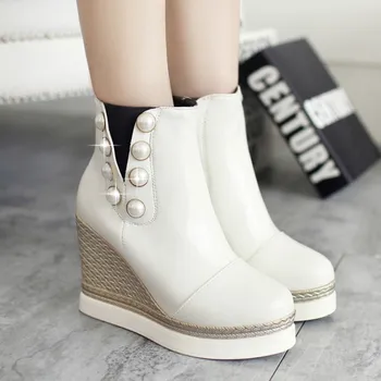 

2017 Winter Boots Botas Mujer Shoes Women Boots Fashion Motocicleta Mulheres Martin Outono Inverno Botas De Couro Femininas 6-5