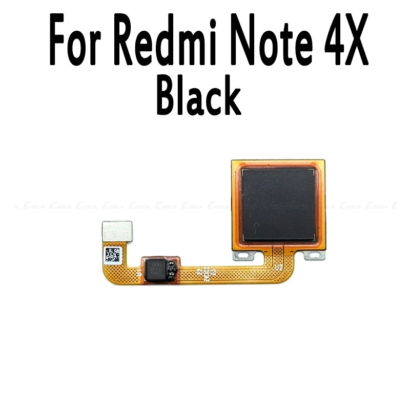 Сенсорный ID сканер отпечатков пальцев гибкий кабель для Xiaomi Redmi Note 3 Pro 4 4X глобальная Кнопка возврата домой ключ Замена частей - Цвет: Note 4X Black