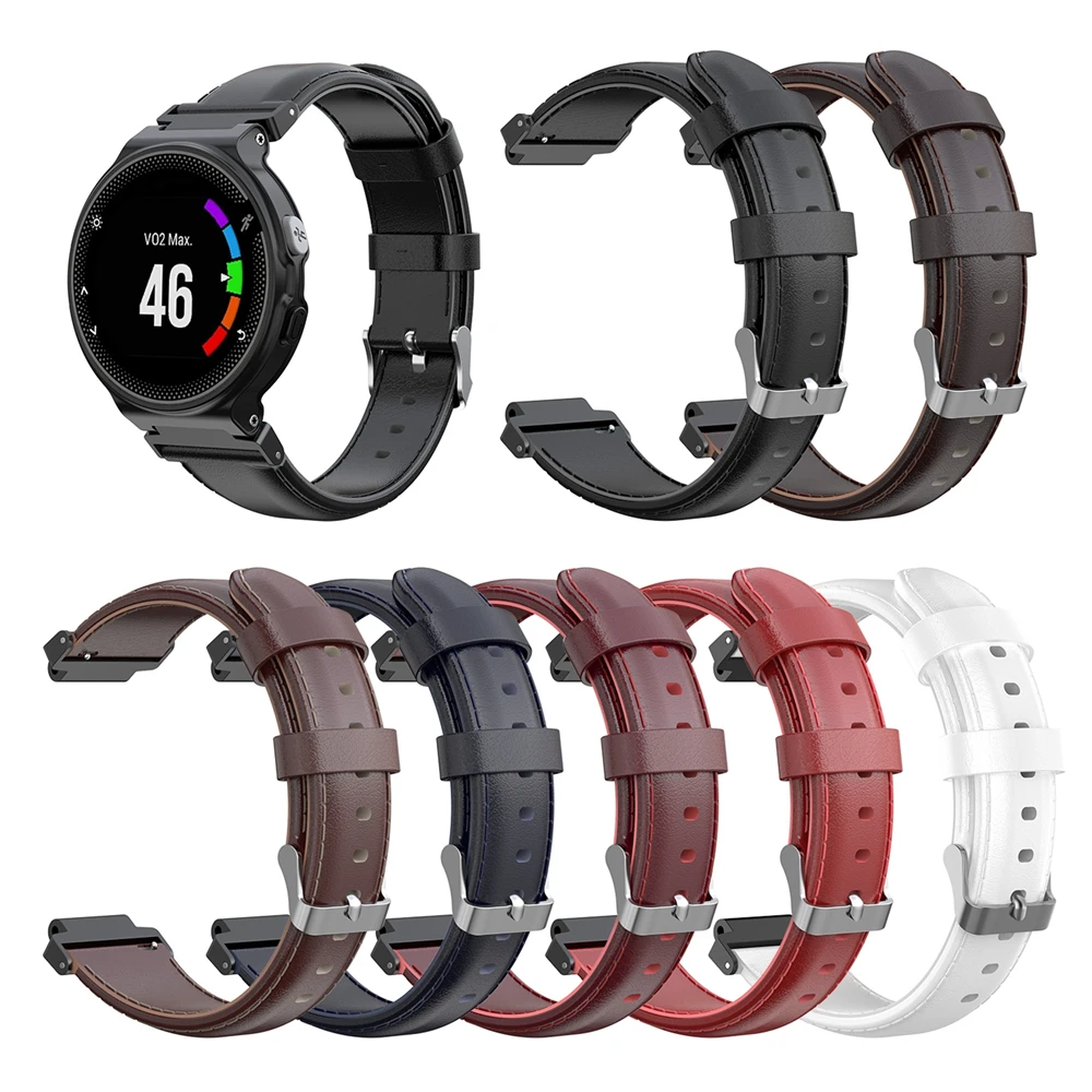 

Leather Watch Strap Bands For Garmin Forerunner 220 230 235 620 735 S20 S5 S6 Smartwatch Replacement Wristband Bracelet Straps