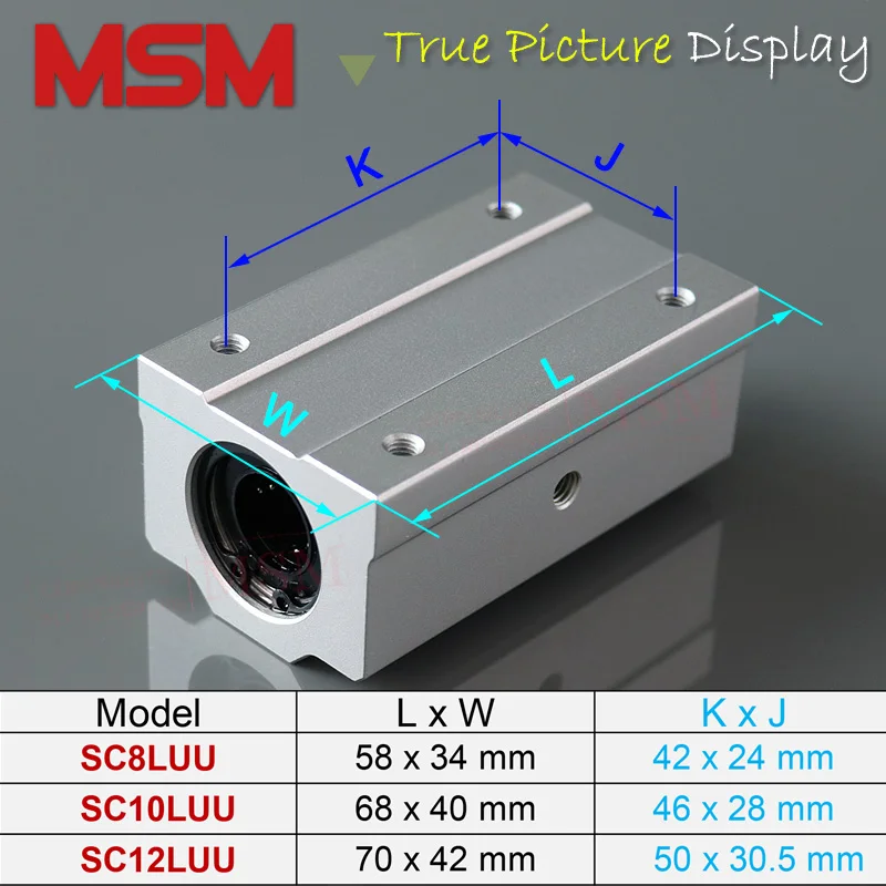 MSM линейные подшипниковые блоки длинного типа 2 шт./лот SC8LUU SC10LUU SC12LUU SC16LUU SC20LUU SC25LUU