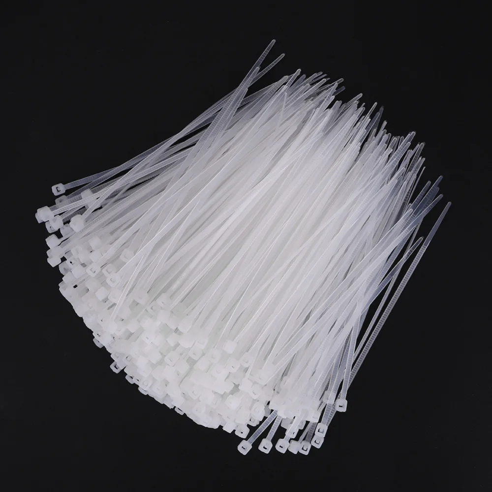 1000pcs/Lot Nylon Cable Ties Zip Ties 3 x 100/150mm White Standard Self