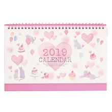 1 шт. Забавный розовый Кот милое сердце Настольный календарь планировщик годовой Органайзер