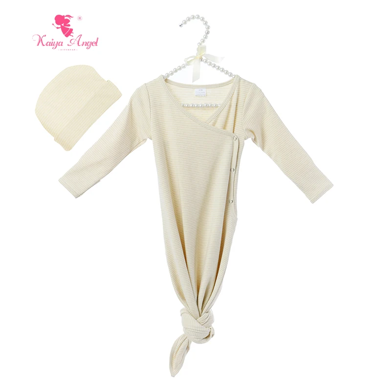 Kaiya Angel/Лидер продаж, спальный мешок для новорожденных мальчиков и девочек, однотонный или полосатый комбинезон с длинными рукавами, NB~ 24 M, с фабрики