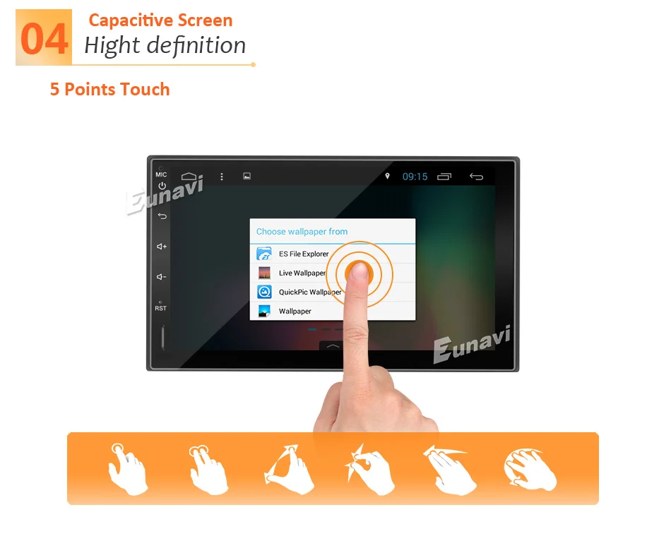 Discount Eunavi 2 Din 7 inch Pure Android 8.1 tda7851 Universal Car Radio PC GPS Navi Stereo 2din Multimedia Capacitive touch screen usb 7