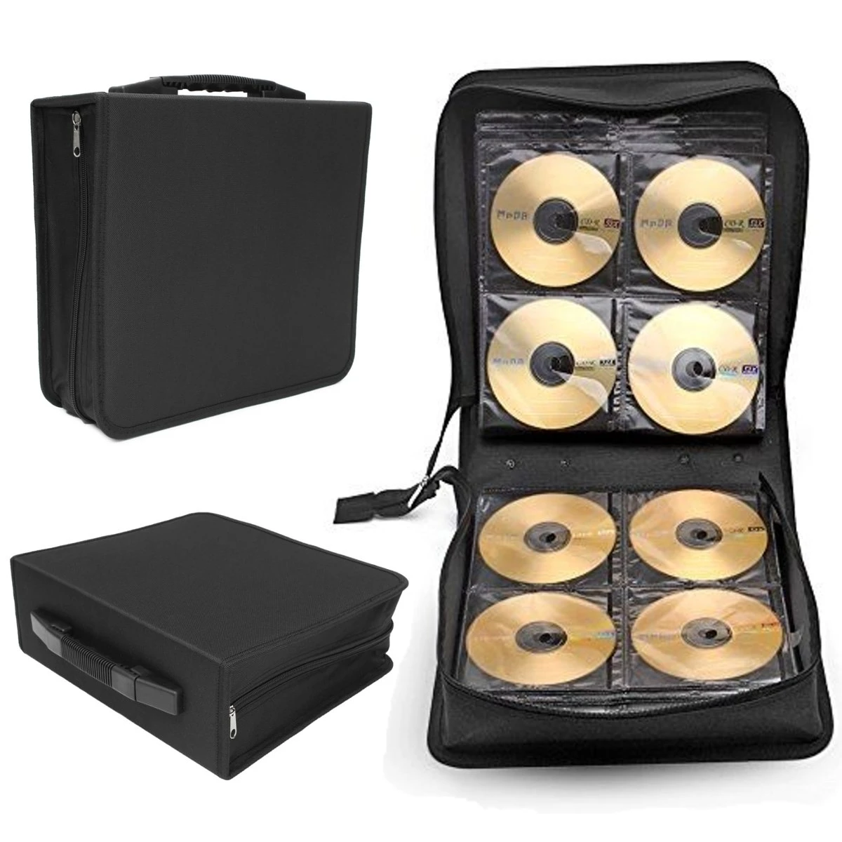 Pochette /à Glissi/ère Couleur Unie Ronde en Tissu Oxford Voiture Sac De Rangement pour CD Sac De Rangement pour CD 20 Disques