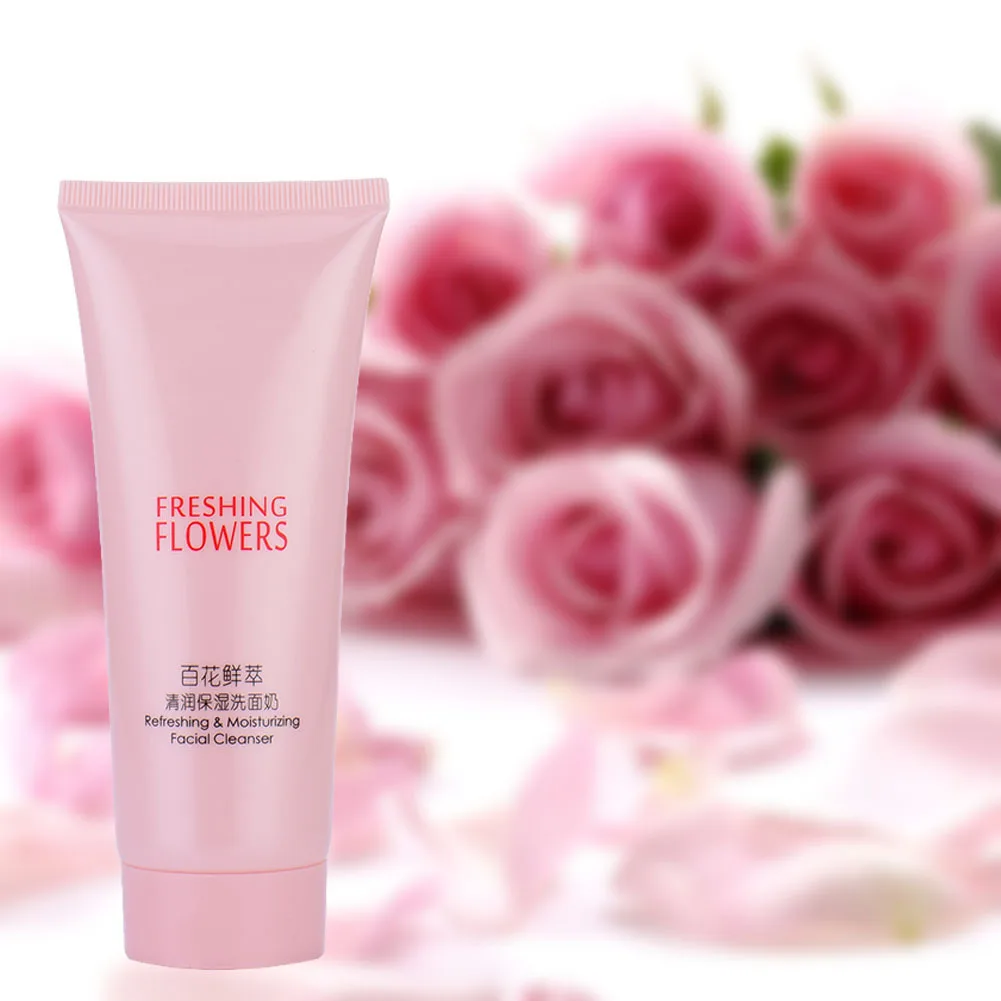 

Freshing Flowers Clean Moisturizing Whitening Facial Cleanser Hydrating Oil-control Brighten Deep Cleansing Face Washing Product