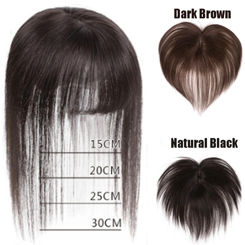 

AOSI Women Man Toupee Bangs Protein Silk Straight Hand-made Hair Topper Hairpiece Top Piece Synthetic Heat Resistant Closure