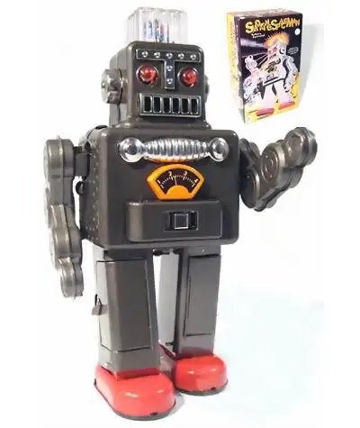 

Retro Collection Tin toys mkd3 Children Metal Wind up Auto Models Robot Handmade Iron Mechanical TR2011 Electric Smoking Robot