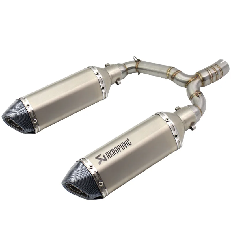 

Motorcycle Exhaust System Slip-On For Suzuki GSR400 GSR600 BK400 BK600 Akrapovic Muffler Pipe with Link Mid Tube 400CC 600CC