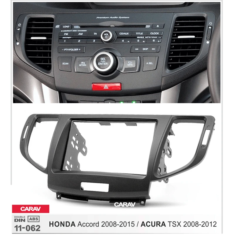 

CARAV 11-062 Top Quality Radio Fascia for HONDA Accord 2007-2012 / ACURA TSX Stereo Fascia Dash CD Trim Installation Kit