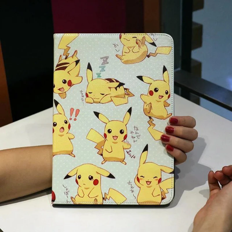 

For iPad Mini 4 3 2 1 Case Cartoon Pokemons Pika Leather Silicone Soft Back Cover for iPad Air/Air2 Pro ipad 2017/2018 Case