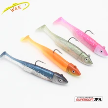 W&Okay 2 set Smooth Bait with Jig Head 115 Mannequin Fishing Lures for Walleye Zander Snook Fishing Bait at 4.5″ 30g Weighted Smooth Lures