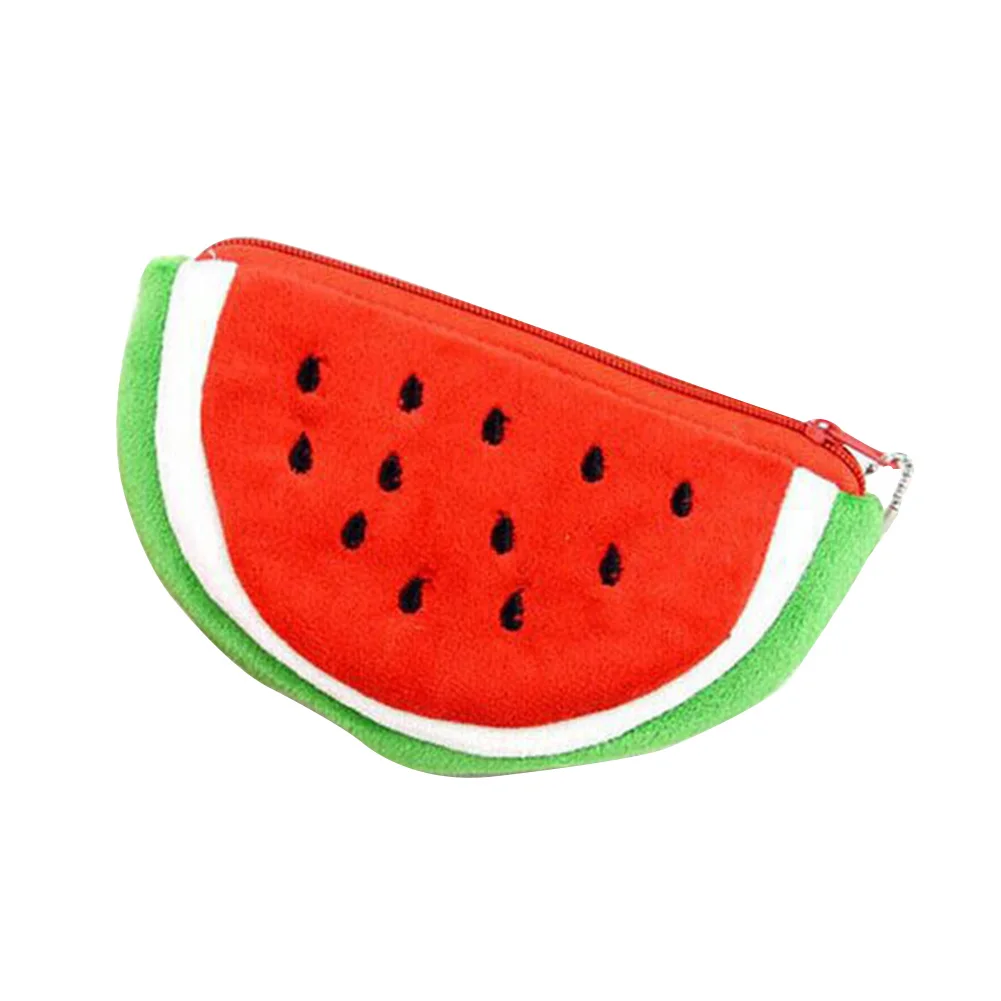 

Big Volume Watermelon School Kids Pen Pencil Bag Case Popular Coin Purses Plush Red Watermelon Coin Bags Fruit Wallet P5