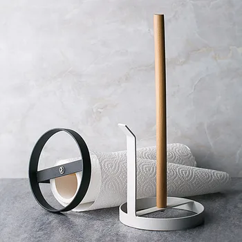 

Iron Bottom Seat Type Tissue Holder Wood Roll Paper Holder Creative Kitchen/Bathroom Storage Rack Table Organizer Home Decor
