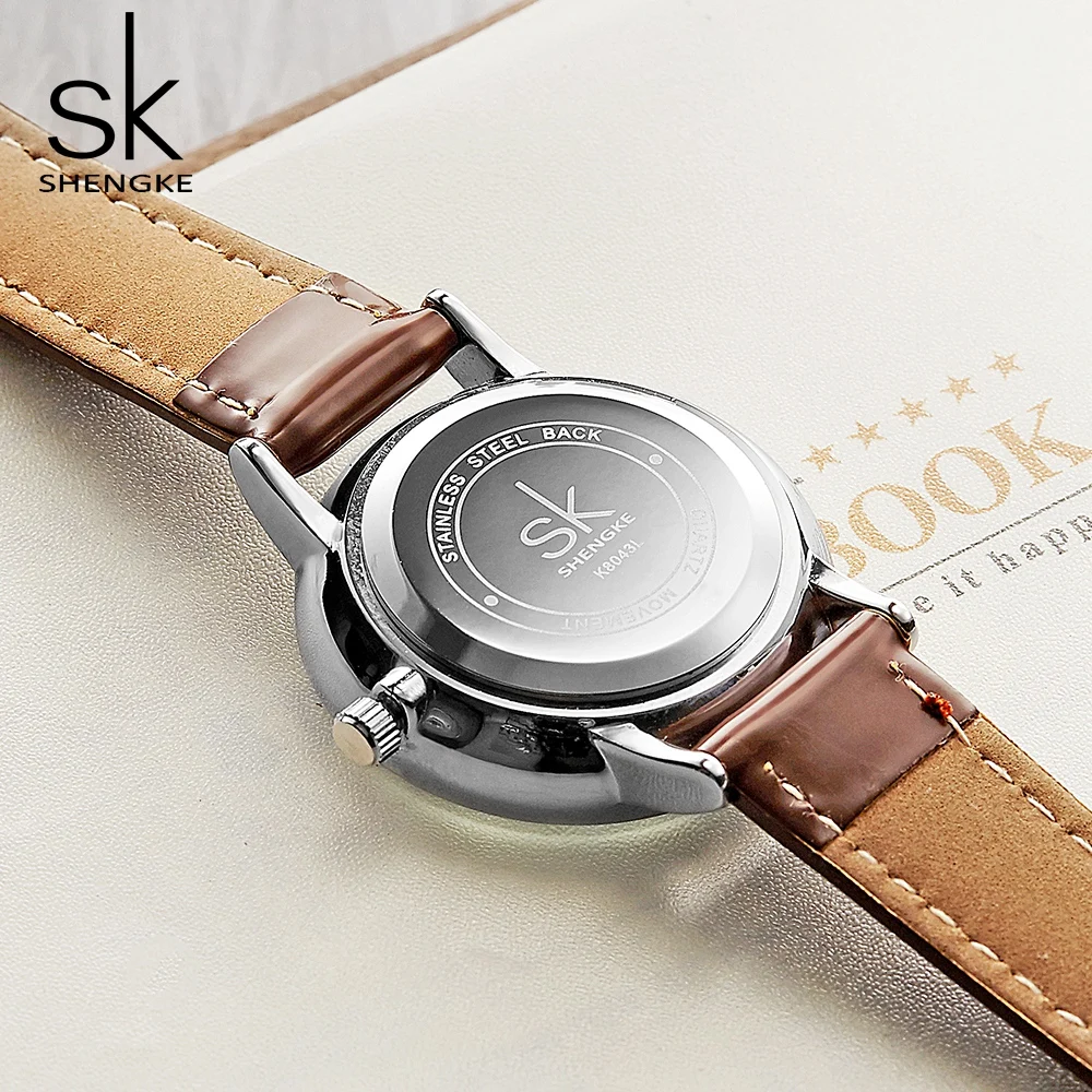 Shengke Couple Watch Men Women Watches Simple Quartz Reloj High Quality Relogio Masculino Business Clock Unisex Lover Watch Saat