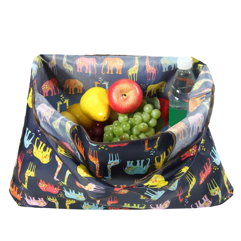 Jomtokoy с принтом животных, новая сумка для покупок, Женская Складная сумка из ткани Оксфорд, многоразовая сумка для фруктовых продуктов, перерабатываемая сумка для организации