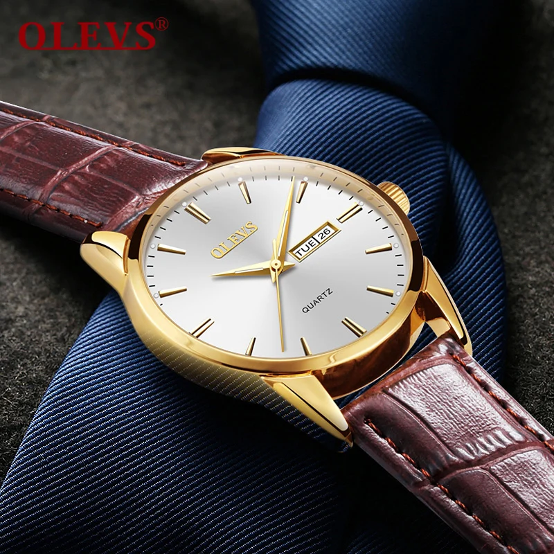 Najtaniej OLEVS męskie zegarki top marka luksusowe proste dzień data zegarki wodoodporny zegar relogio masculino Luminous ręce zegarek kwarcowy