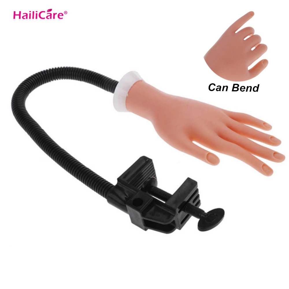 

Flexible Nail Art Practice Hand Adjustable Nail Art Model Hands Silicone Prosthetic Diy Manicure Tool For Training with Arm