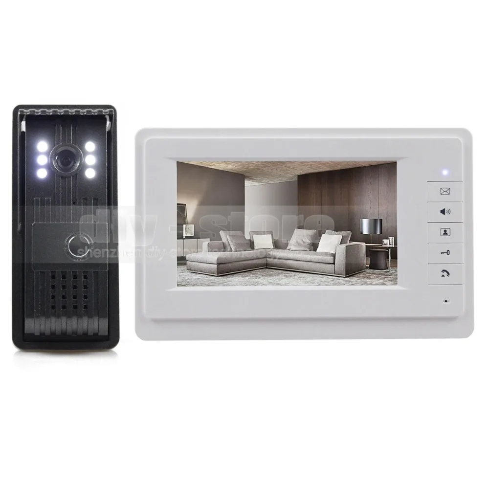 

DIYSECUR 7inch HD Screen Video Door Phone Intercom Outdoor unit Camera Night Vision System 1 Camera 1 Monitor V70T-F