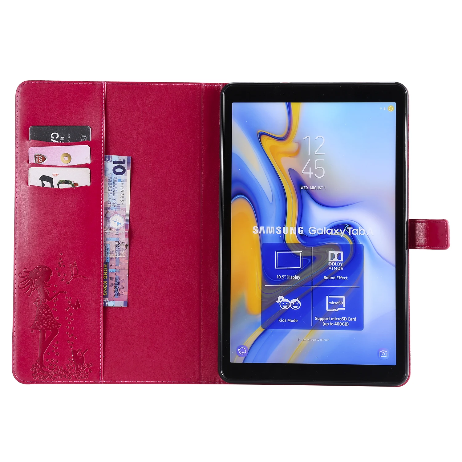 Выдерживает падение Чехол для samsung Galaxy T590/T595/Tab S3 маленькая девочка и кот Планшеты цветочный чехол с магнитом из искусственной кожи; обувь на плоской подошве с закрытой пяткой