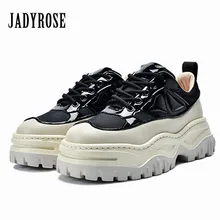 Jady Rose/женские кроссовки из натуральной кожи со шнуровкой на платформе; повседневная обувь на плоской подошве; женские теннисные туфли на плоской подошве; Espadrilles