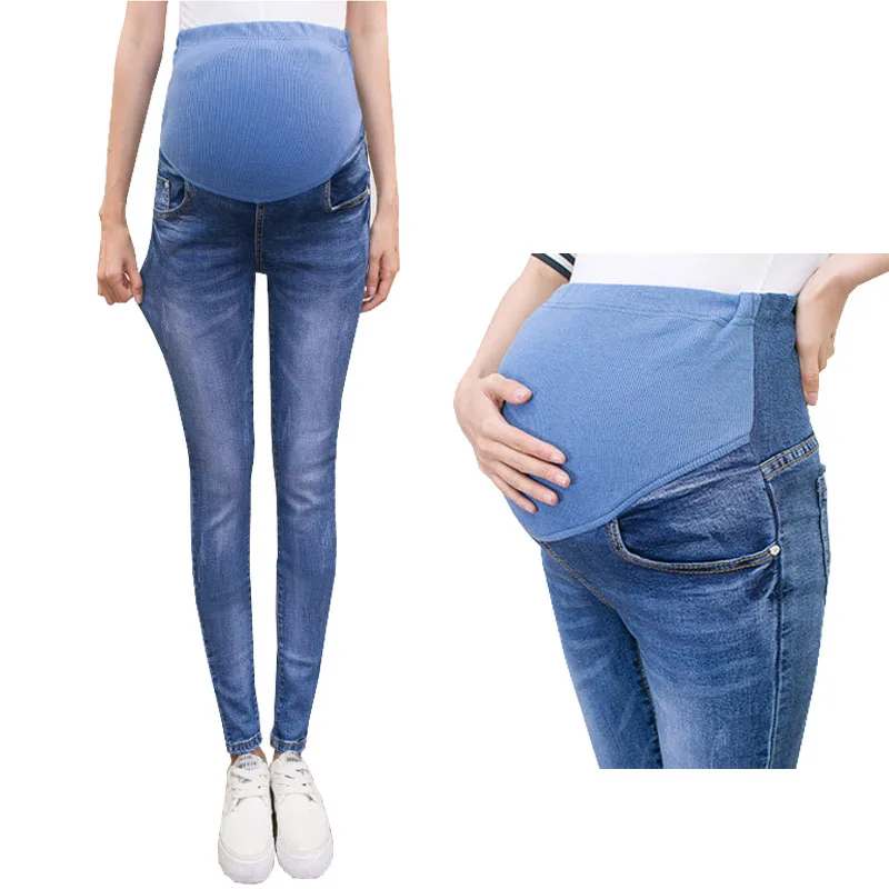 Pantalon De Trabajo Para Embarazadas Pantalones vaqueros abdominales para mujeres embarazadas pantalones