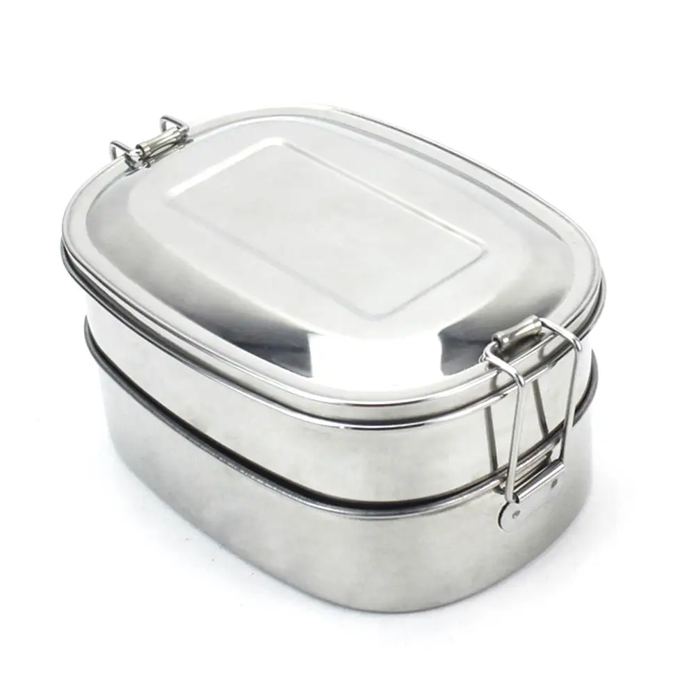 Высококачественный Ланч бокс из нержавеющей стали Bento двухслойный контейнер для
