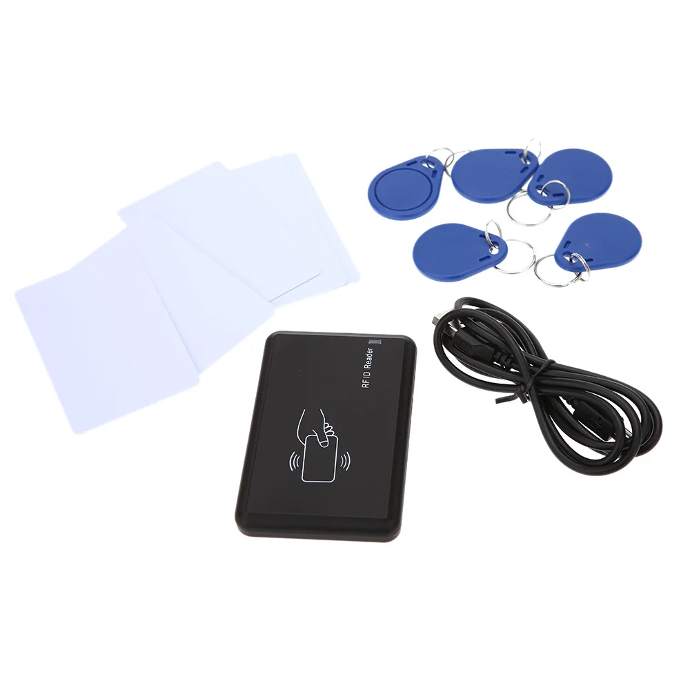 

14443A Contactless IC Card Reader with USB Interface 5pcs Key Fob 13.56MHZ RFID and Cards