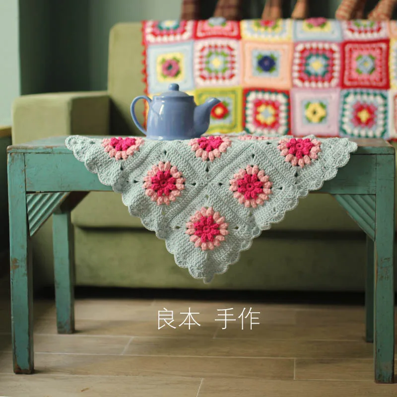 

Handmade Crochet Table Mats Cover Hand Crochet Blanket Seat Cushion Square Home Decor Coaster Mat Pad