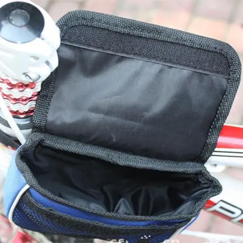 Best 1pcs Bicycle Cycling Bike Frame Pannier Front Tube Bag Pouch Case Double-Saddle Polyster Waterproof Rainproof Bike Bag 4