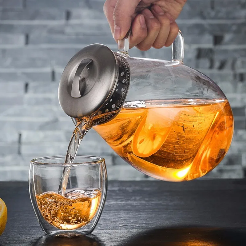 1900ml Explosion Proof Heat Resistant Glass Water Jug Hotel Home Bar