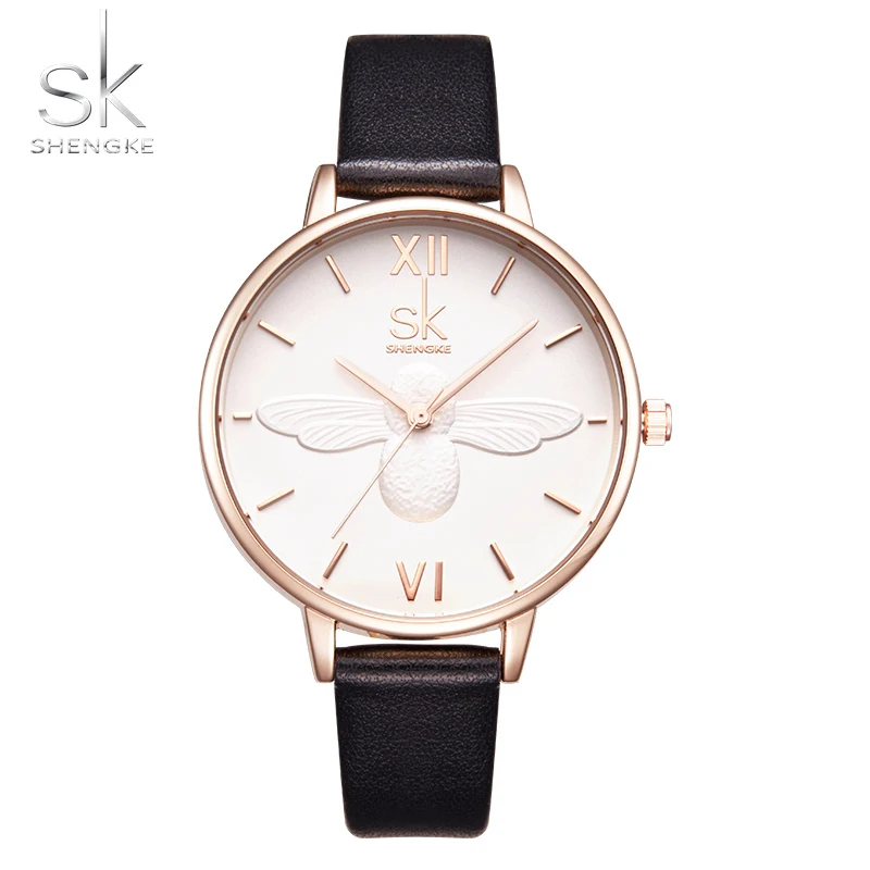 

SK Luxury Brand Leather Strap Watch Clock Women Quartz Wristwatch for Woman Ladies Fashion Hours