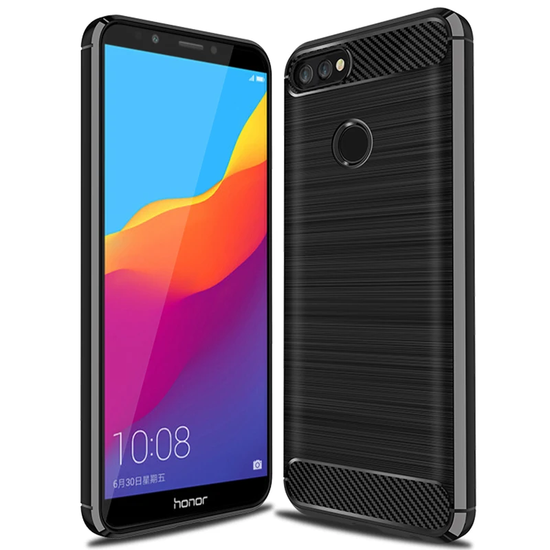 

Carbon Fiber Texture Case For Huawei Honor 7C Funda Soft Silicone Shockproof Armor Cover For Huawei Honor 7C Phone Cases 5.99''