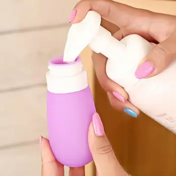 

Hot Selling Silicone Refillable Portable Mini Traveler Packing Bottle Press Bottle for Lotion Shampoo Bath silicone press bottle