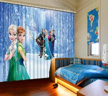 

Blackout curtain cartoon curtains 3D Curtain Luxury Blackout Window Curtain Living Room