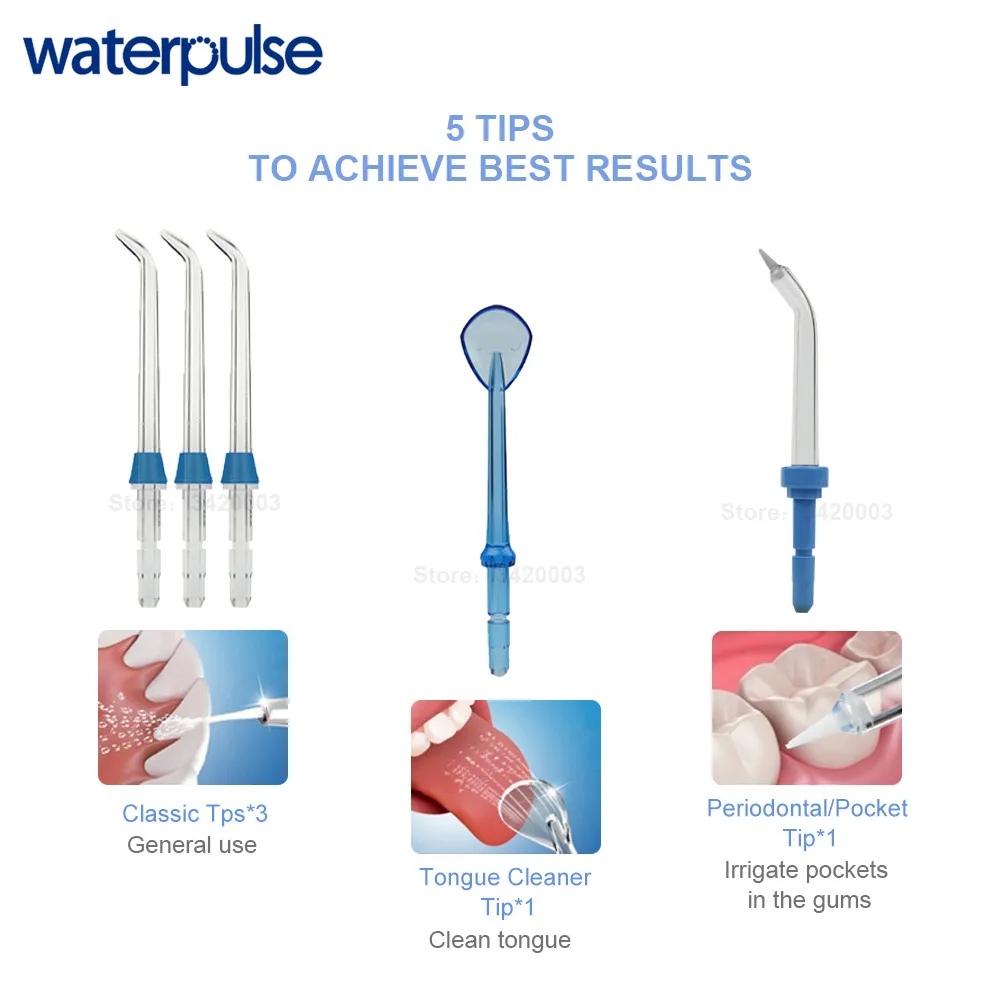 Waterpulse V300R ирригатор капельный полив с 5 советы полости рта электрические