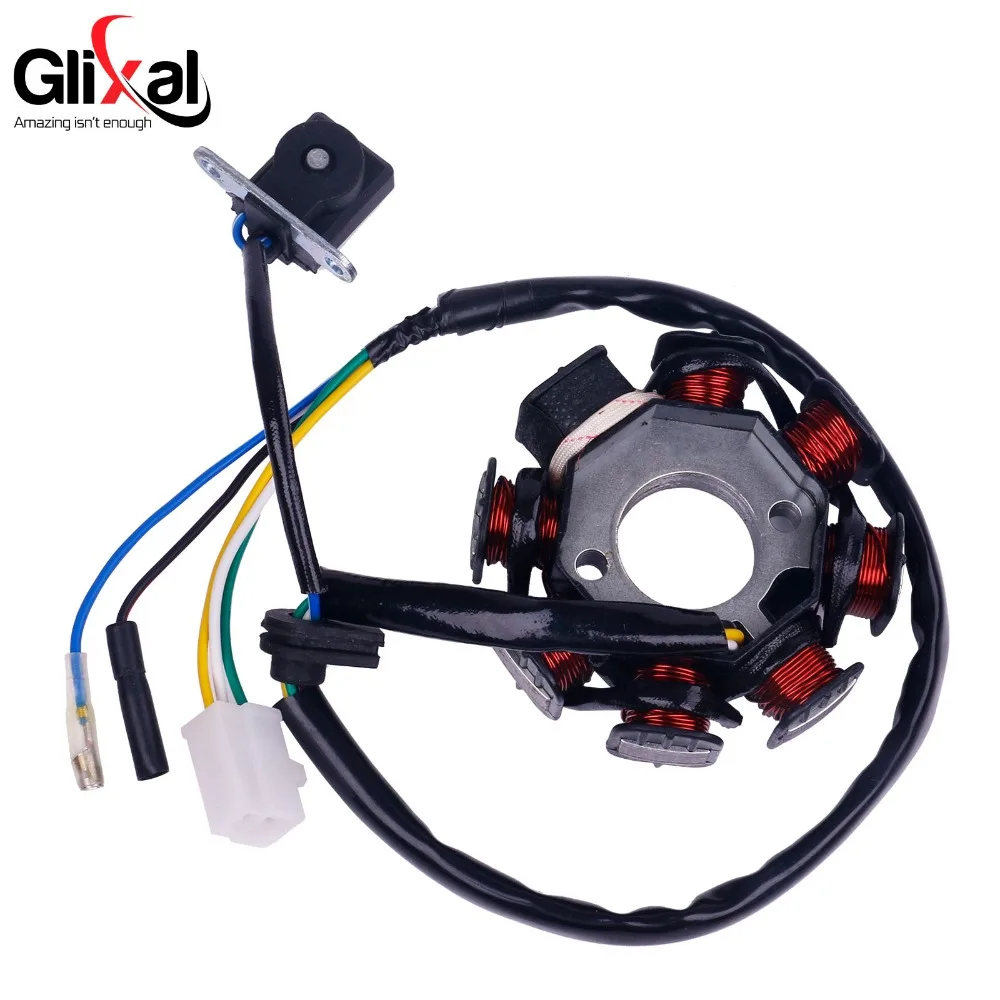 

Glixal GY6 8-coil Magneto Alternator Stator for 139QMB 139QMA Chinese Scooter Moped ATV Engine (AC Fired)